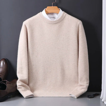 Men’s knitted winter sweater | crew neck warm jumper