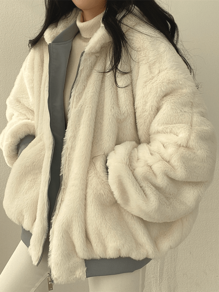 Women’s Padded Winter Bomber Jacket | Fluffy Oversized
