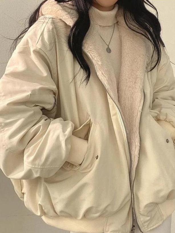 Women’s Padded Winter Bomber Jacket | Fluffy Oversized