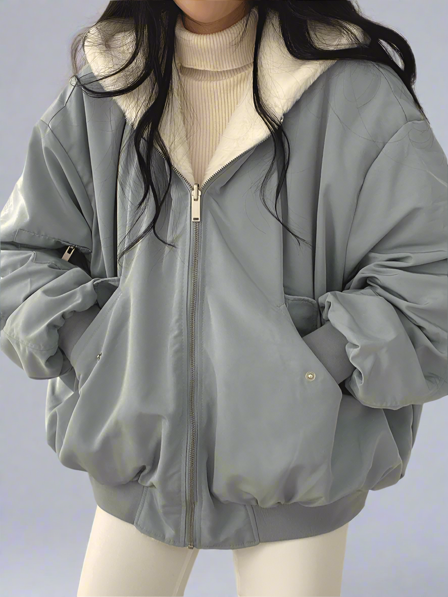 Women’s Padded Winter Bomber Jacket | Fluffy Oversized