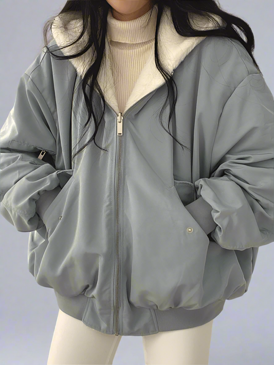 Women’s Padded Winter Bomber Jacket | Fluffy Oversized