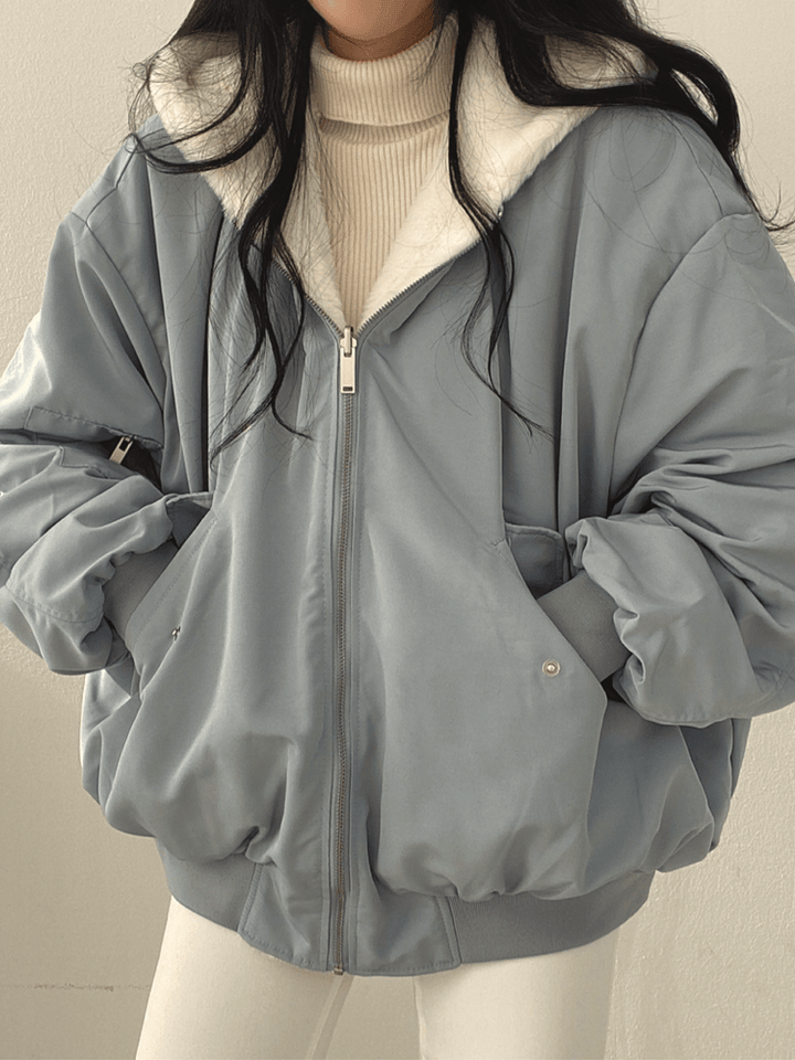 Women’s Padded Winter Bomber Jacket | Fluffy Oversized