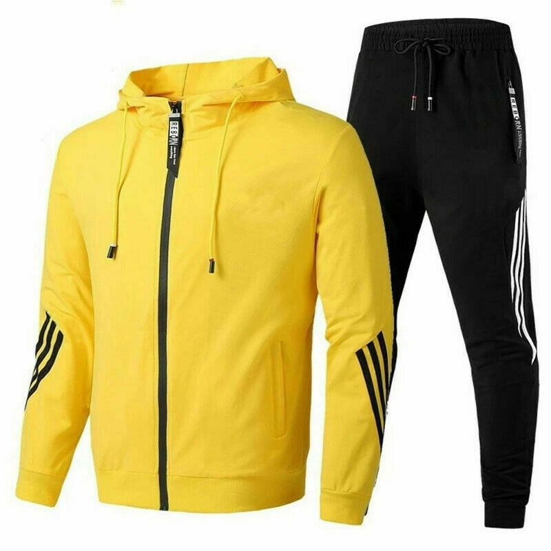 Comfortable Men's Tracksuit - Milan-Yellow-S-State of Style