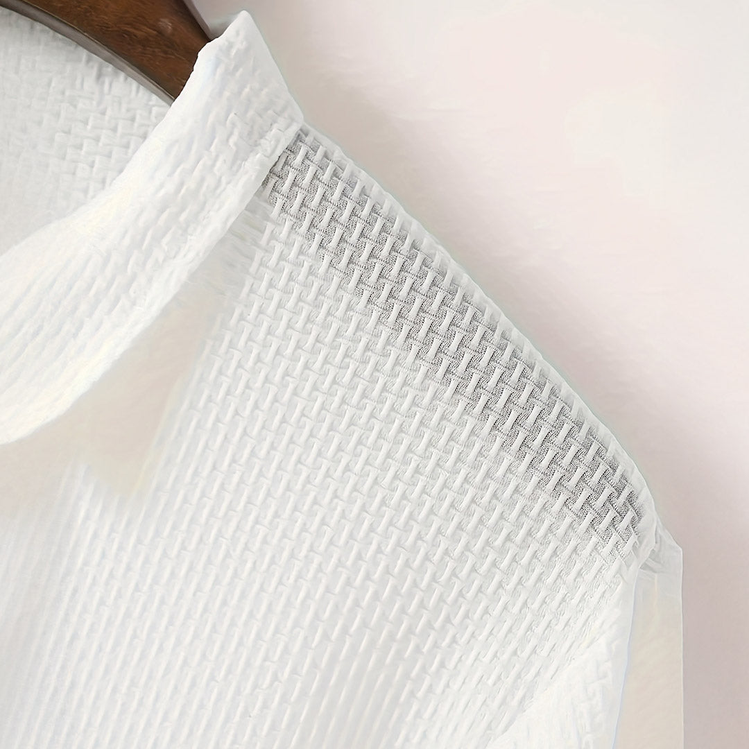 Men’s Casual Polo T Shirt | Short Sleeve Textured Style