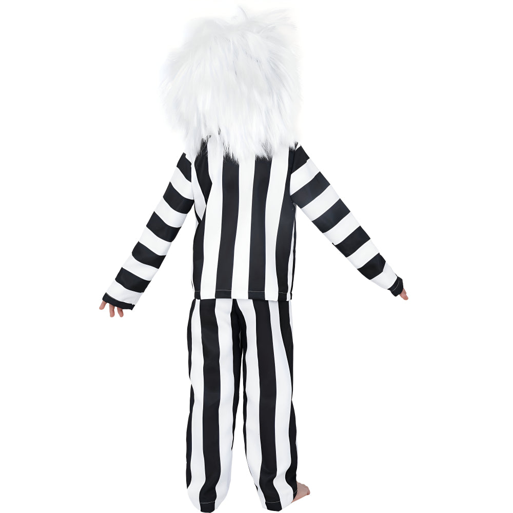 Kids Halloween Costume Black White Striped Suit