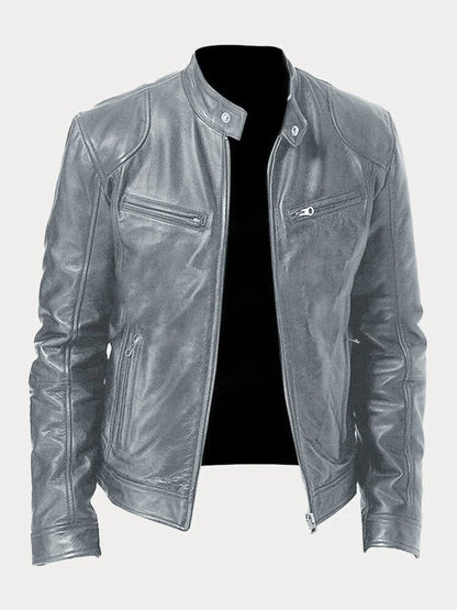 Men’s Bomber Leather Jacket | Faux Oversized Style
