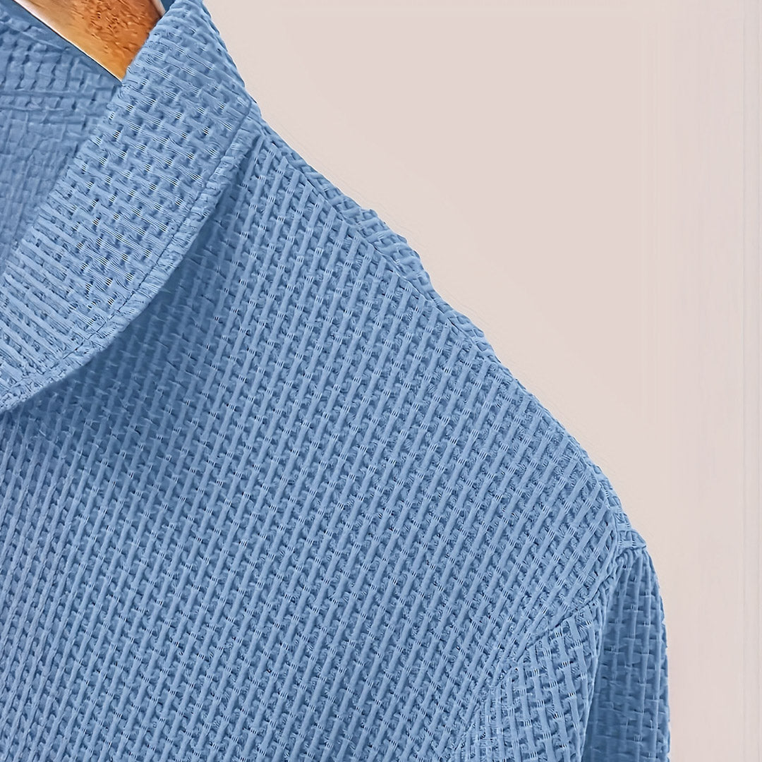 Men’s Casual Polo T Shirt | Short Sleeve Textured Style