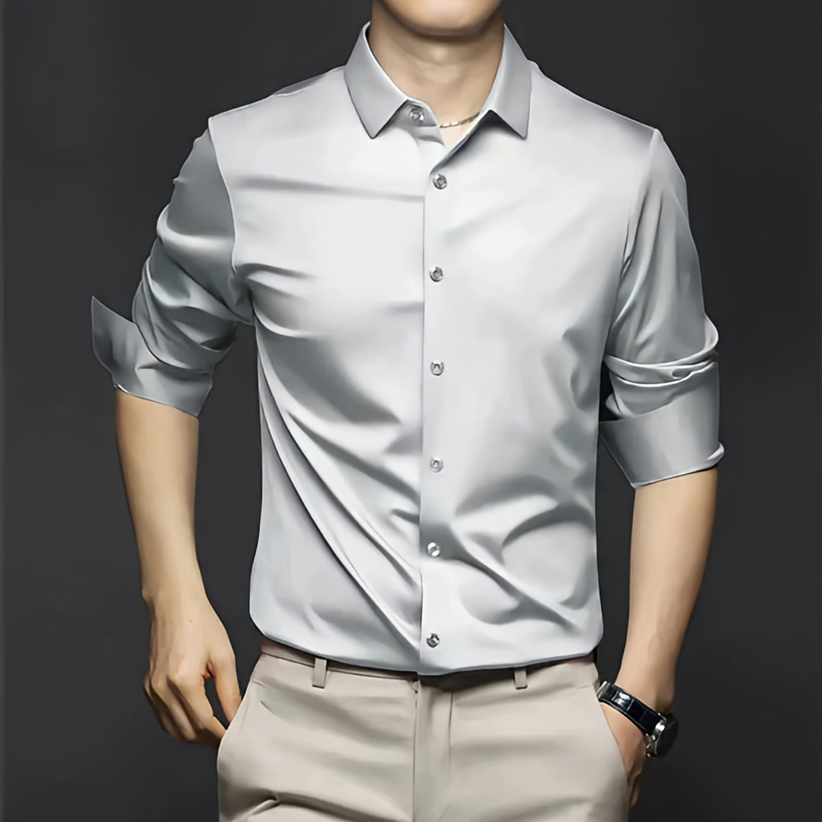 Men's Designer Long Sleeve Shirt | Slim Fit Casual