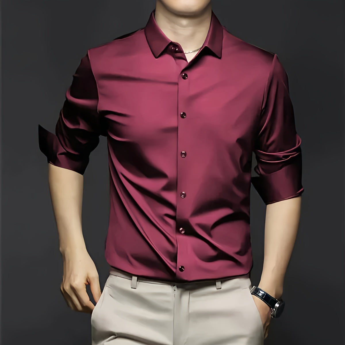 Men's Designer Long Sleeve Shirt | Slim Fit Casual