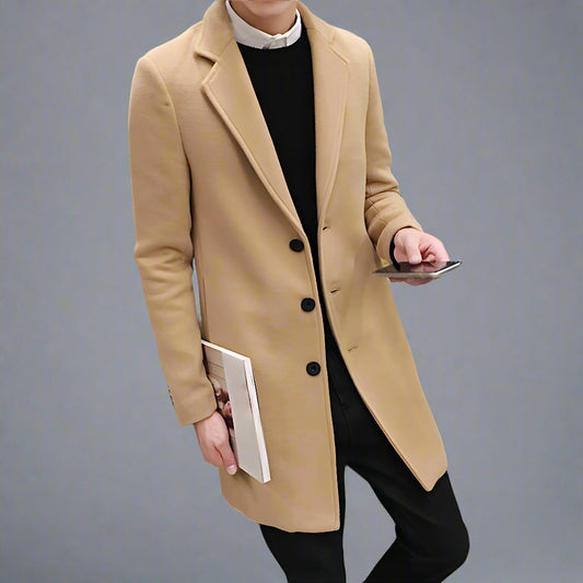 Men’s Tailored Wool Overcoat | Long Single-Breasted Coat