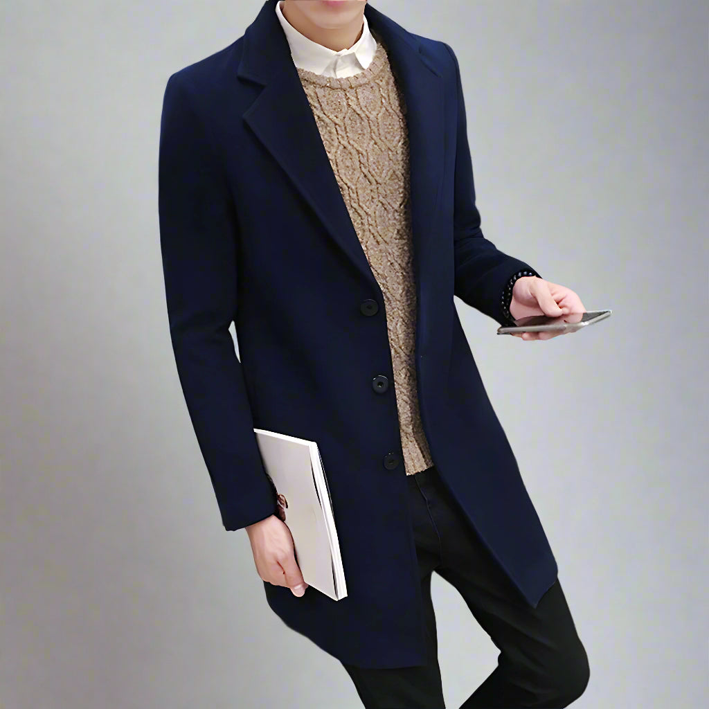 Men’s Tailored Wool Overcoat | Long Single-Breasted Coat