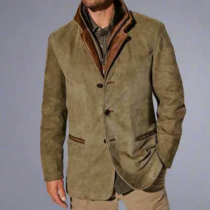 Men’s Suede Winter Jacket | Lightweight, Long Sleeve