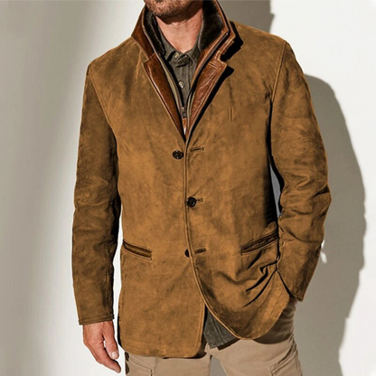 Men’s Suede Winter Jacket | Lightweight, Long Sleeve