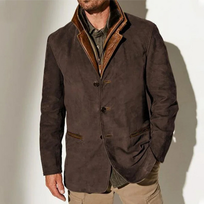 Men’s Suede Winter Jacket | Lightweight, Long Sleeve