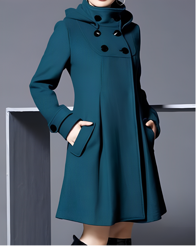 Women’s Winter Trench Coat | Hooded, Long Sleeve