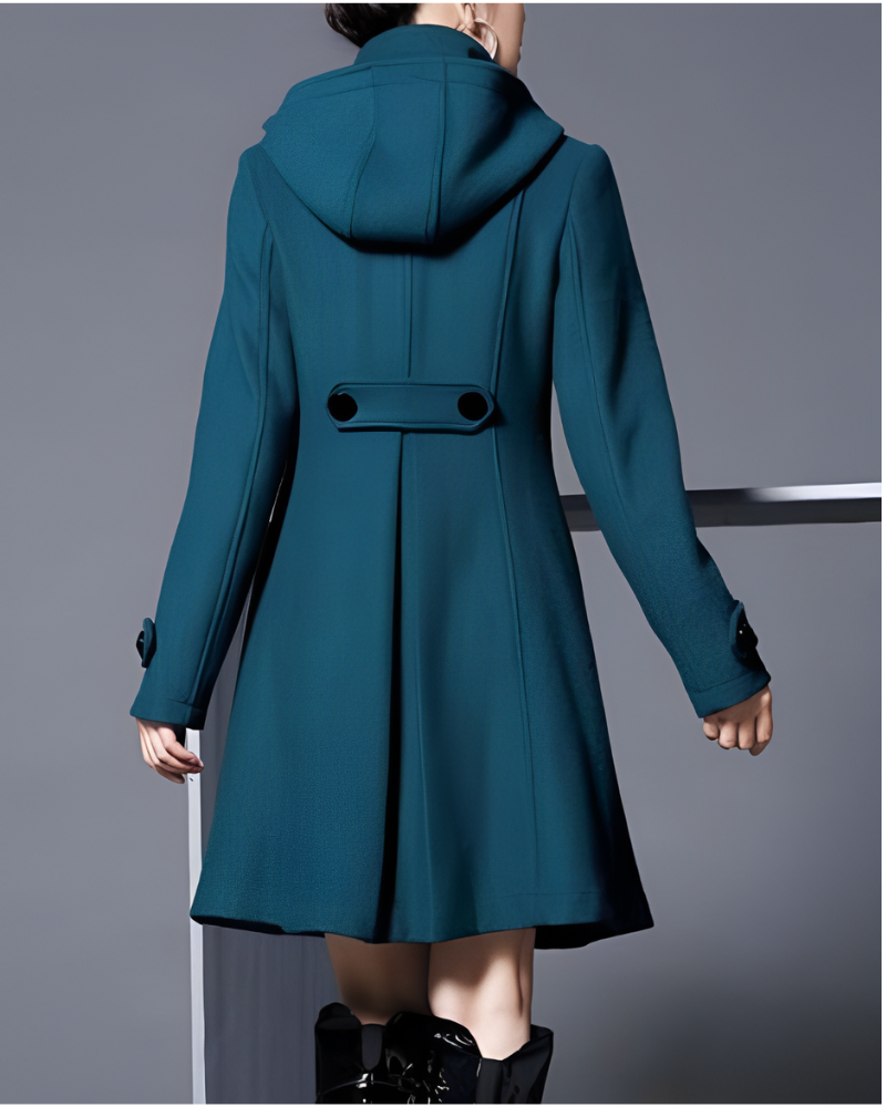 Women’s Winter Trench Coat | Hooded, Long Sleeve