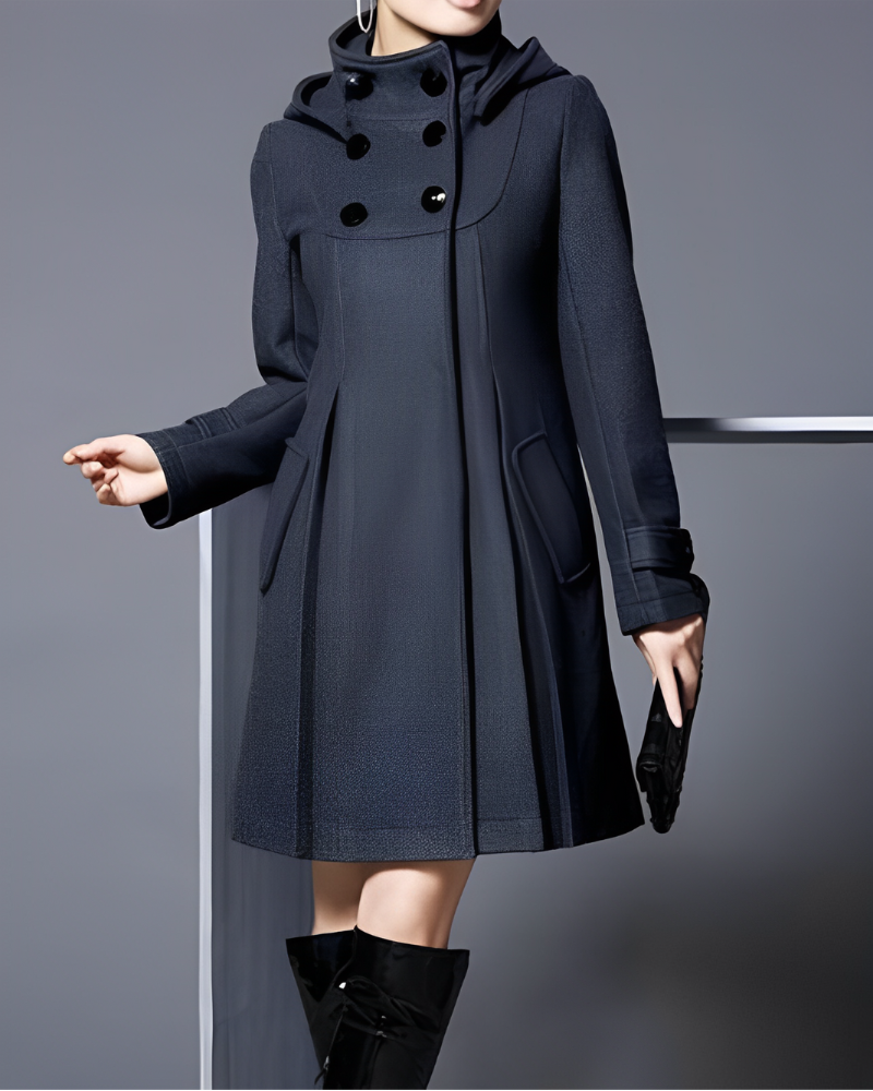 Women’s Winter Trench Coat | Hooded, Long Sleeve