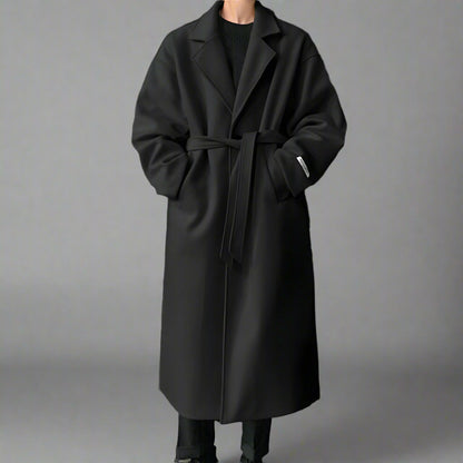 Men’s Long Wool Overcoat | Belted Classic Topcoat