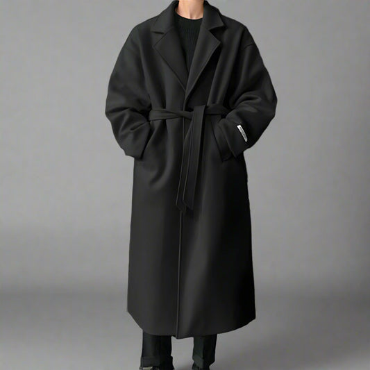 Men’s Long Wool Overcoat | Belted Classic Topcoat
