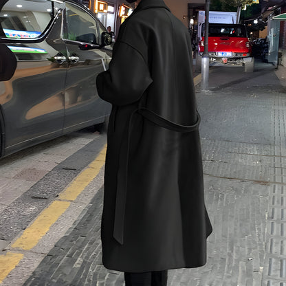 Men’s Long Wool Overcoat | Belted Classic Topcoat