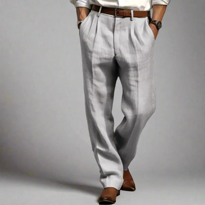 Men's Wide Leg Work Trousers | Pleated High Waist