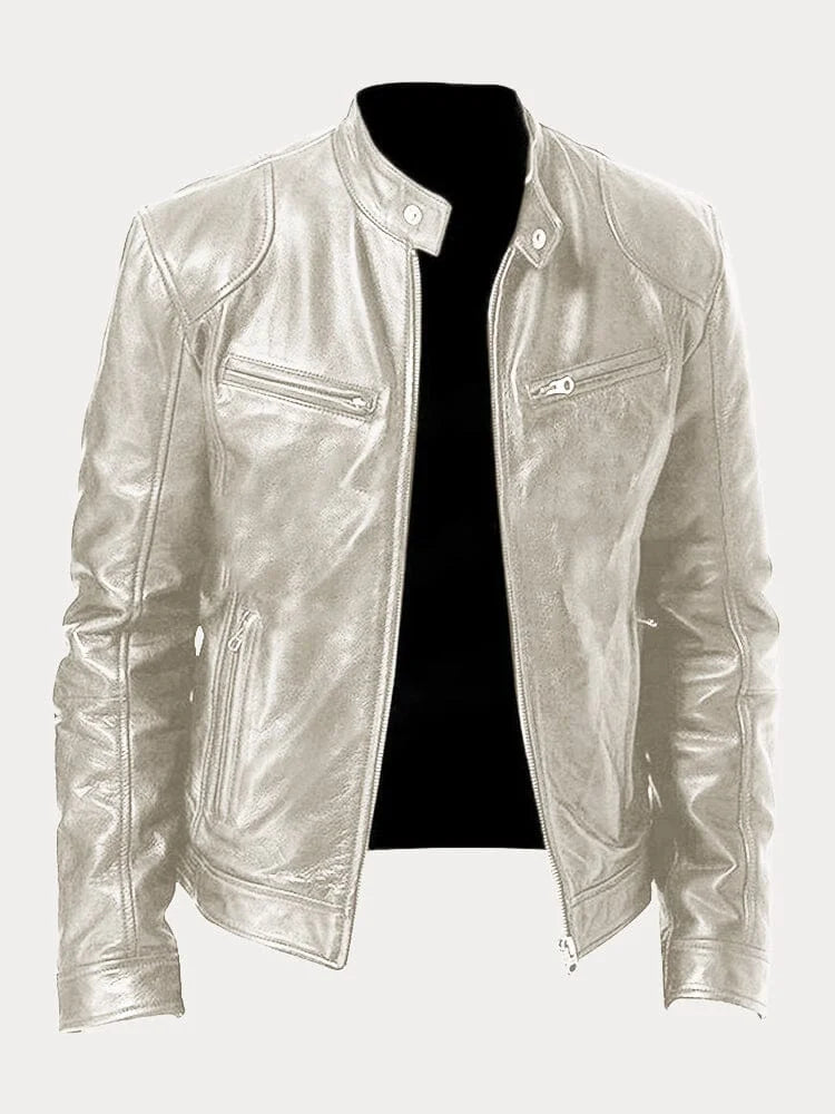 Men’s Bomber Leather Jacket | Faux Oversized Style