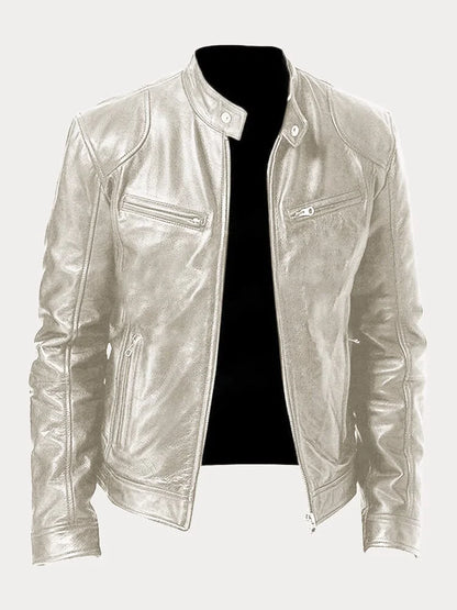 Men’s Bomber Leather Jacket | Faux Oversized Style