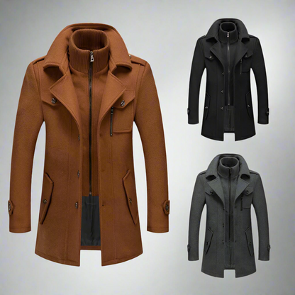 Men’s Winter Wool Coat | Long Warm Overcoat