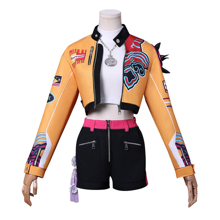 Girls Futuristic Halloween Costume Crop Jacket Long Sleeve - Image 8