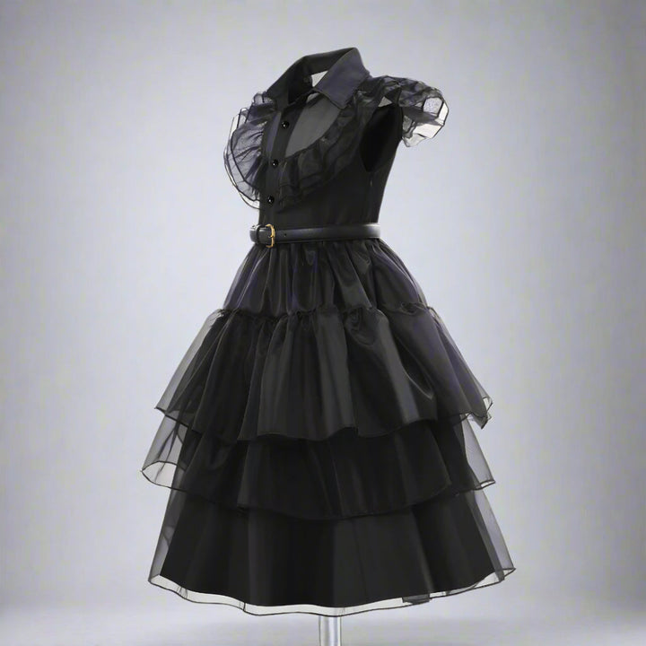 Halloween Costume Girls Gothic Ruffled Dress