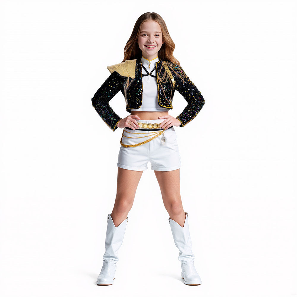 Halloween Costume Girls Sequin Jacket Shorts