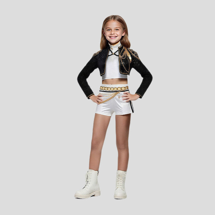 Halloween Costume Girls Sequin Jacket Shorts
