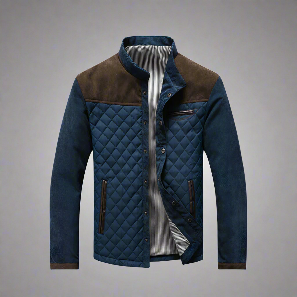 Men’s Quilted Winter Jacket | Lightweight, Stand Collar