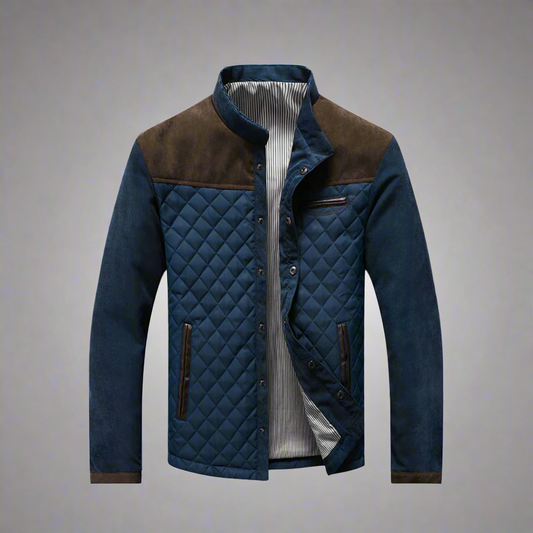 Men’s Quilted Winter Jacket | Lightweight, Stand Collar