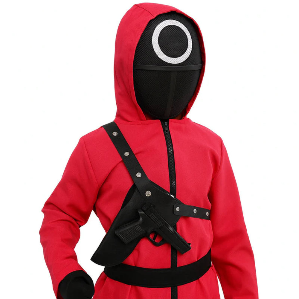 Halloween Costume Kids Red Guard Jumpsuit