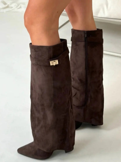 Women’s Knee High Wedge Boots | Heeled, Closed Toe