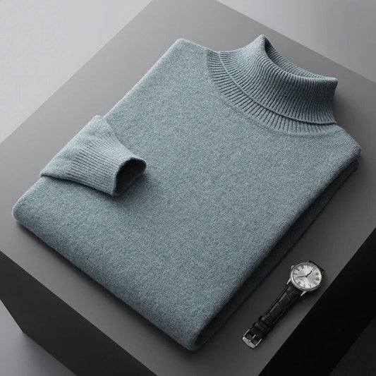 Men's Long Sleeve Jumper | Casual Turtleneck Knitwear
