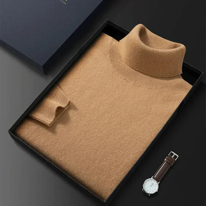 Men's Long Sleeve Jumper | Casual Turtleneck Knitwear