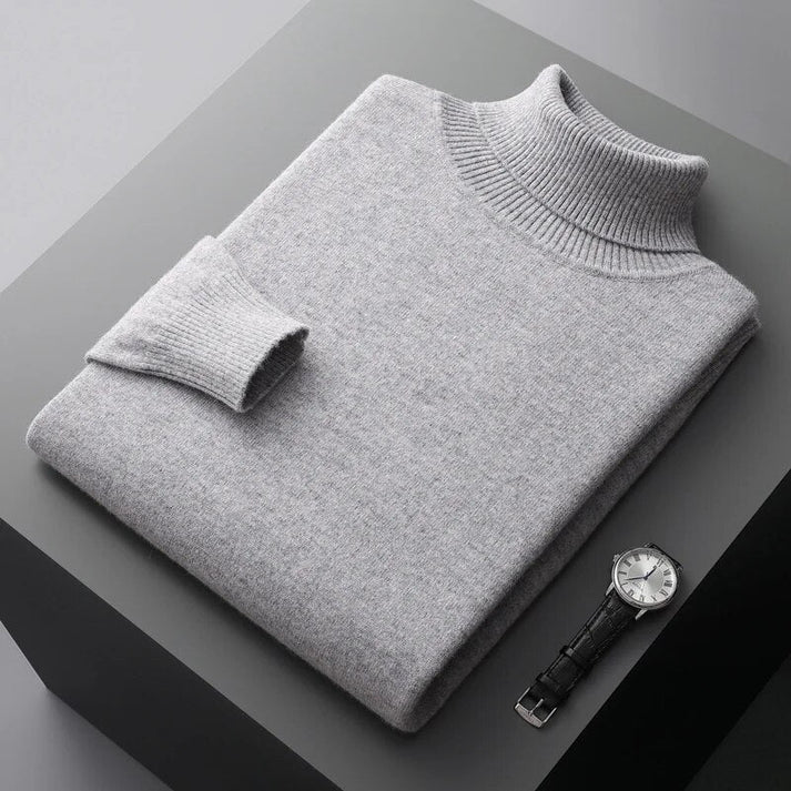 Men's Long Sleeve Jumper | Casual Turtleneck Knitwear