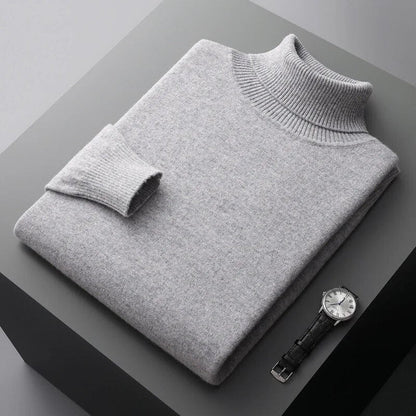 Men's Long Sleeve Jumper | Casual Turtleneck Knitwear