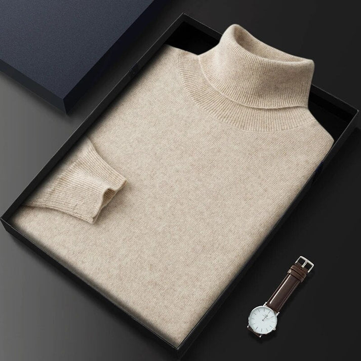 Men's Long Sleeve Jumper | Casual Turtleneck Knitwear