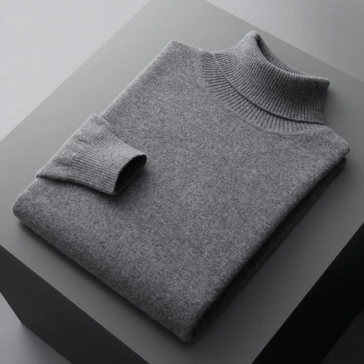 Men's Long Sleeve Jumper | Casual Turtleneck Knitwear