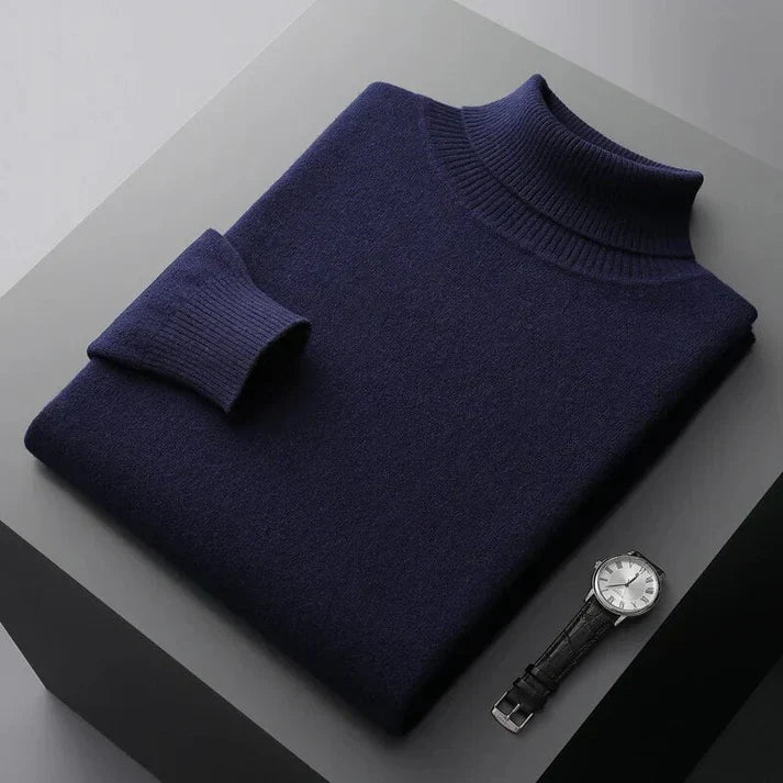 Men's Long Sleeve Jumper | Casual Turtleneck Knitwear