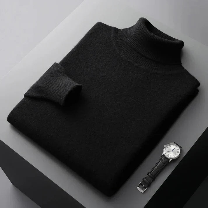 Men's Long Sleeve Jumper | Casual Turtleneck Knitwear