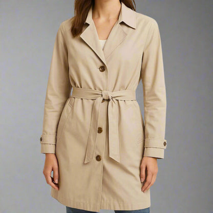 Women's Classic Belted Trench Coat | Lightweight Long Sleeve
