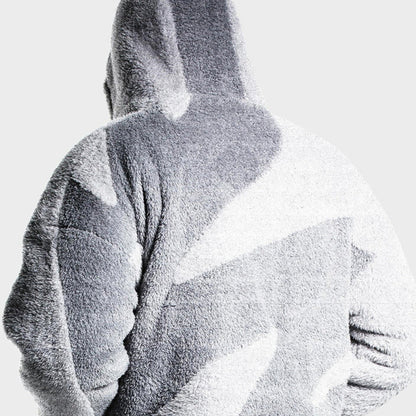 Men’s Oversized Hooded Fleece Jacket Zip Up Winter