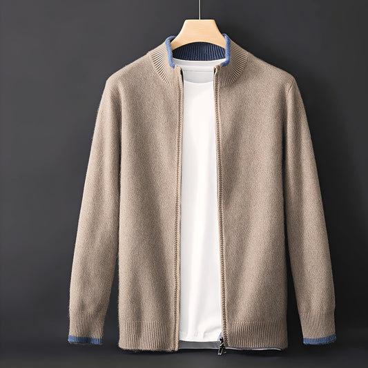 Men’s Casual Soft Zip Up Cardigan Warm Full Zip