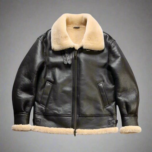 OLD MONEY Leather Aviator Coat - Image 1