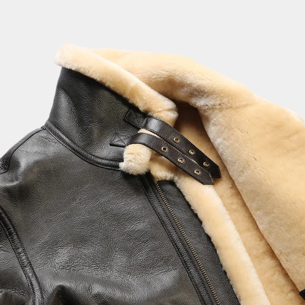 OLD MONEY Leather Aviator Coat - Image 10