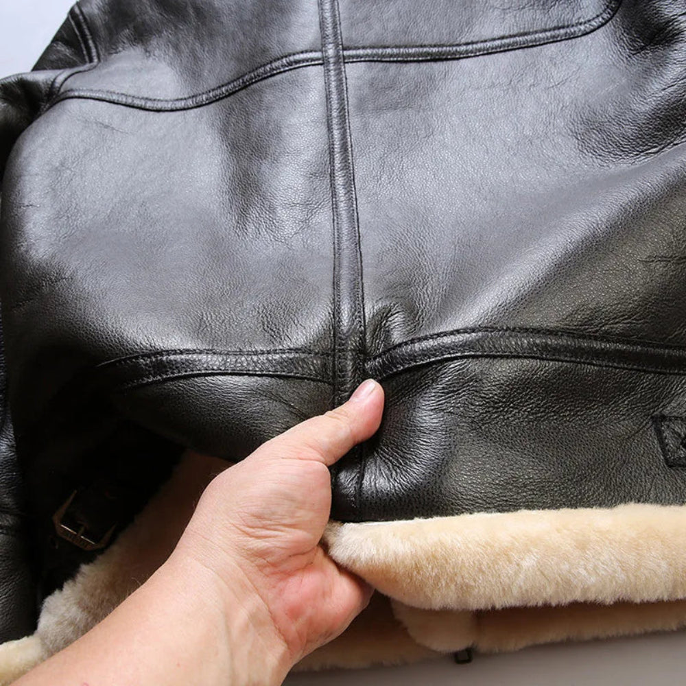 OLD MONEY Leather Aviator Coat - Image 11